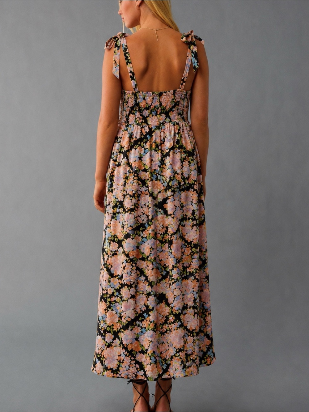 AMERICAN EAGLE Floral Print Corset Midi Dress - Picture 3 of 6